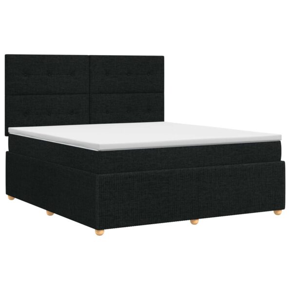 vidaXL Posteľ boxspring s matracom Čierna 180 x 200 cm Látka – Obrázok 2