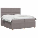 vidaXL Posteľ boxspring s matracom Sivohnedá 200 x 200 cm Látka – Obrázok 2