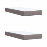vidaXL Posteľ boxspring s matracom Sivohnedá 200 x 200 cm Látka – Obrázok 5