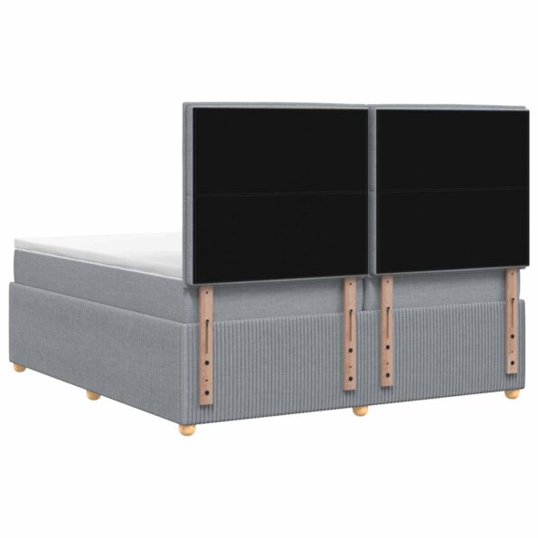 vidaXL Posteľ boxspring s matracom Svetlosivá 200 x 200 cm Látka – Obrázok 7