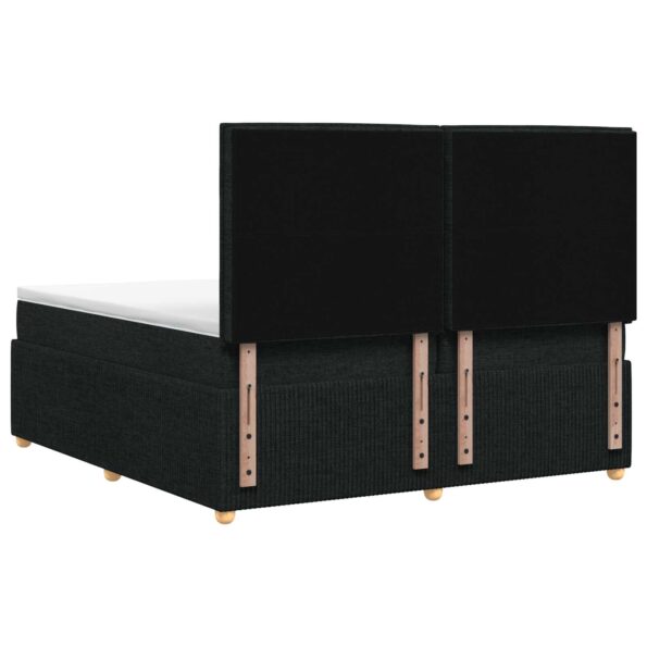 vidaXL Posteľ boxspring s matracom Čierna 200 x 200 cm Látka – Obrázok 8