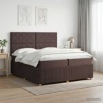 vidaXL Posteľ boxspring s matracom Tmavohnedá 200 x 200 cm Látka – Obrázok 11