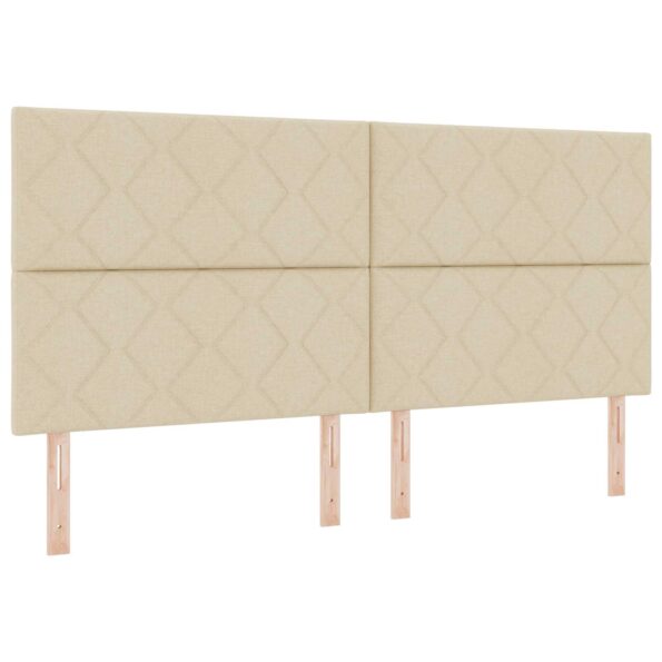 vidaXL Posteľ boxspring s matracom Krémová 200 x 200 cm Látka – Obrázok 3