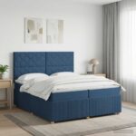 vidaXL Posteľ boxspring s matracom Modrá 200 x 200 cm Látka