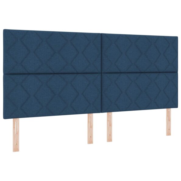 vidaXL Posteľ boxspring s matracom Modrá 200 x 200 cm Látka – Obrázok 3