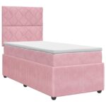vidaXL Posteľ boxspring s matracom Ružová 80 x 200 cm Zamat – Obrázok 2