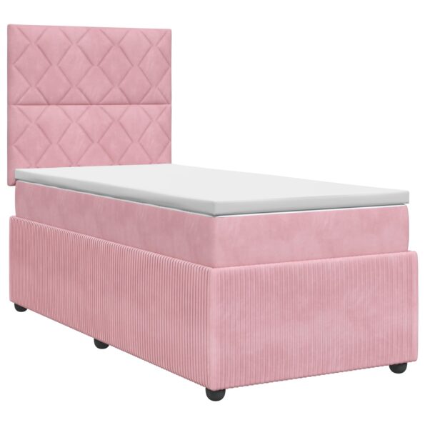 vidaXL Posteľ boxspring s matracom Ružová 80 x 200 cm Zamat – Obrázok 2