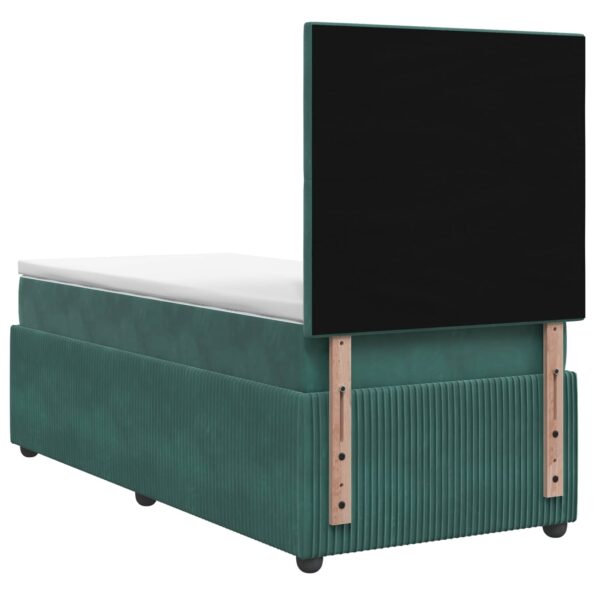vidaXL Posteľ boxspring s matracom Tmavozelená 90 x 190 cm Zamat – Obrázok 7