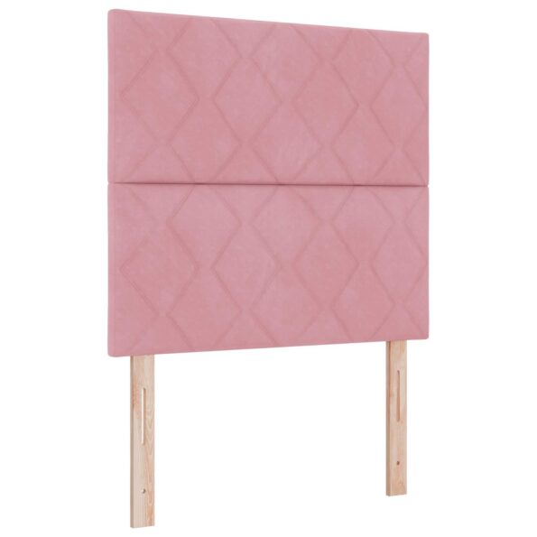 vidaXL Posteľ boxspring s matracom Ružová 90 x 200 cm Zamat – Obrázok 3