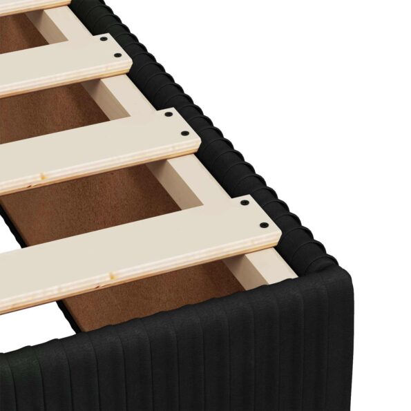 vidaXL Posteľ boxspring s matracom Čierna 140 x 190 cm Zamat – Obrázok 10
