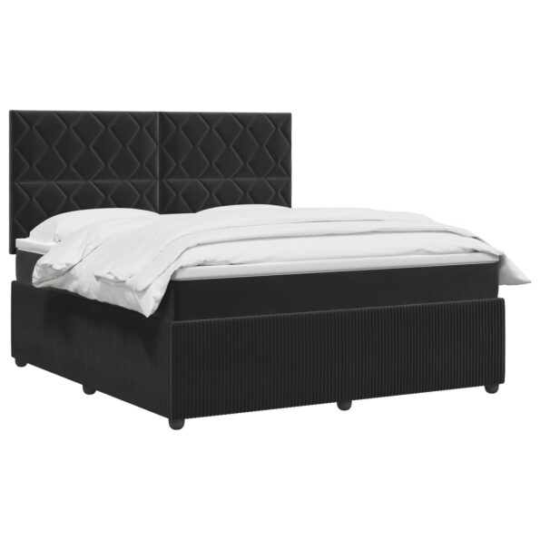 vidaXL Posteľ boxspring s matracom Čierna 140 x 190 cm Zamat – Obrázok 3