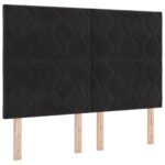 vidaXL Posteľ boxspring s matracom Čierna 140 x 190 cm Zamat – Obrázok 4