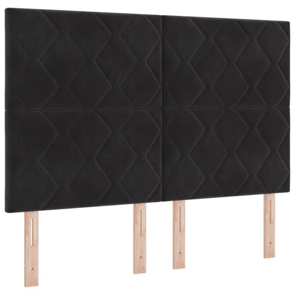 vidaXL Posteľ boxspring s matracom Čierna 140 x 190 cm Zamat – Obrázok 4