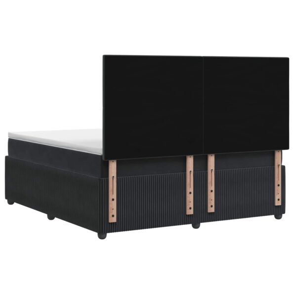 vidaXL Posteľ boxspring s matracom Čierna 140 x 190 cm Zamat – Obrázok 8