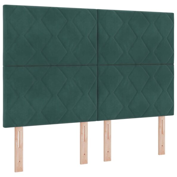 vidaXL Posteľ boxspring s matracom Tmavozelená 140 x 190 cm Zamat – Obrázok 3