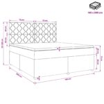 vidaXL Posteľ boxspring s matracom Čierna 140 x 200 cm Zamat – Obrázok 11