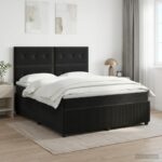 vidaXL Posteľ boxspring s matracom Čierna 160 x 200 cm Zamat