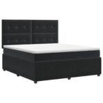 vidaXL Posteľ boxspring s matracom Čierna 160 x 200 cm Zamat – Obrázok 2