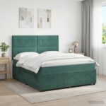 vidaXL Posteľ boxspring s matracom Tmavozelená 160 x 200 cm Zamat