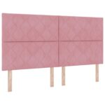 vidaXL Posteľ boxspring s matracom Ružová 180 x 200 cm Zamat – Obrázok 3