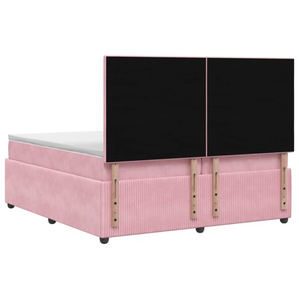 vidaXL Posteľ boxspring s matracom Ružová 200 x 200 cm Zamat – Obrázok 7