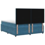 vidaXL Posteľ boxspring s matracom Modrá 200 x 200 cm Zamat – Obrázok 7