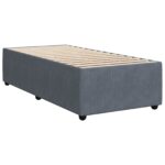vidaXL Posteľ boxspring s matracom Tmavosivá Jednoduchý Zamat – Obrázok 4