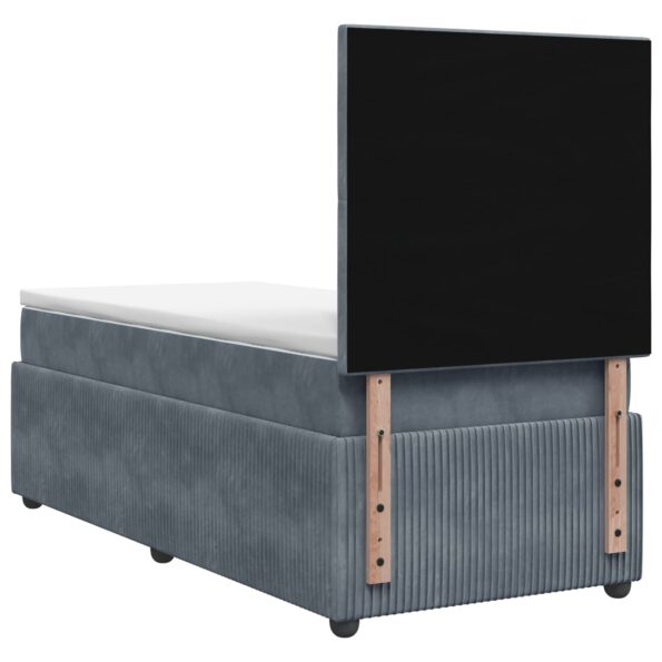 vidaXL Posteľ boxspring s matracom Tmavosivá Jednoduchý Zamat – Obrázok 7