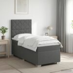 vidaXL Posteľ boxspring s matracom Tmavosivá 80 x 200 cm Látka – Obrázok 12