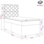vidaXL Posteľ boxspring s matracom Tmavosivá 80 x 200 cm Látka – Obrázok 11
