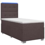 vidaXL Posteľ boxspring s matracom Tmavohnedá 90 x 200 cm Látka
