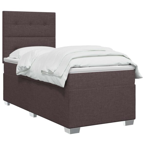 vidaXL Posteľ boxspring s matracom Tmavohnedá 90 x 200 cm Látka – Obrázok 2