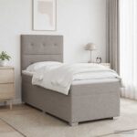 vidaXL Posteľ boxspring s matracom Sivohnedá 100 x 200 cm Látka – Obrázok 12