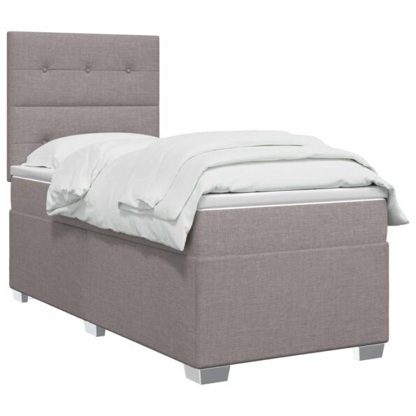 vidaXL Posteľ boxspring s matracom Sivohnedá 100 x 200 cm Látka – Obrázok 2