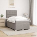 vidaXL Posteľ boxspring s matracom Sivohnedá 120 x 190 cm Látka – Obrázok 12