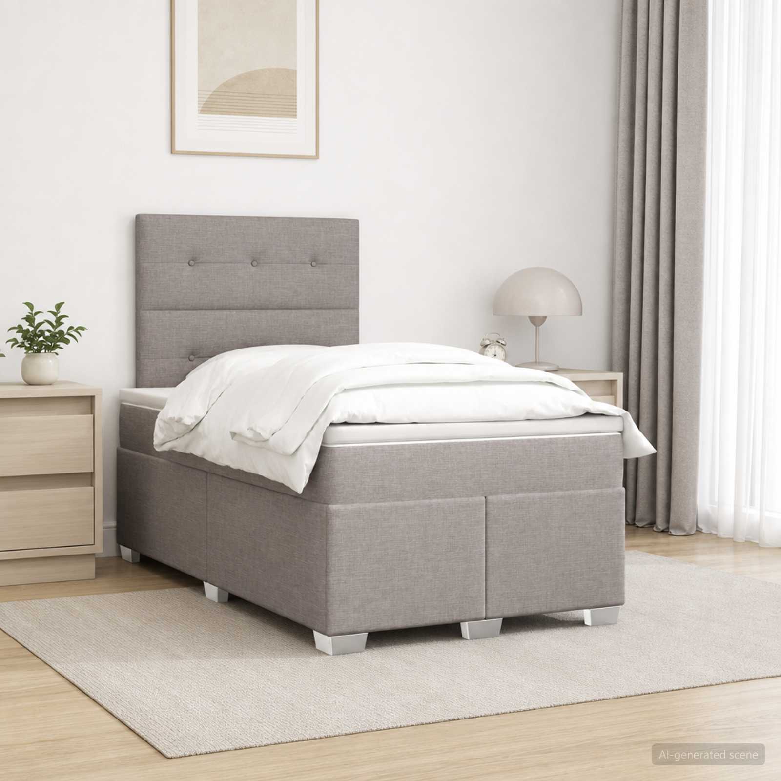3454828_1.jpg vidaXL Posteľ boxspring s matracom Sivohnedá 120 x 190 cm Látka – Obrázok 1