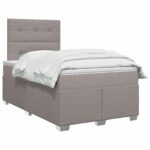 vidaXL Posteľ boxspring s matracom Sivohnedá 120 x 190 cm Látka – Obrázok 2