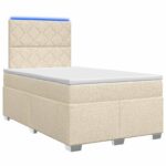 vidaXL Posteľ boxspring s matracom Krémová 120 x 190 cm Látka