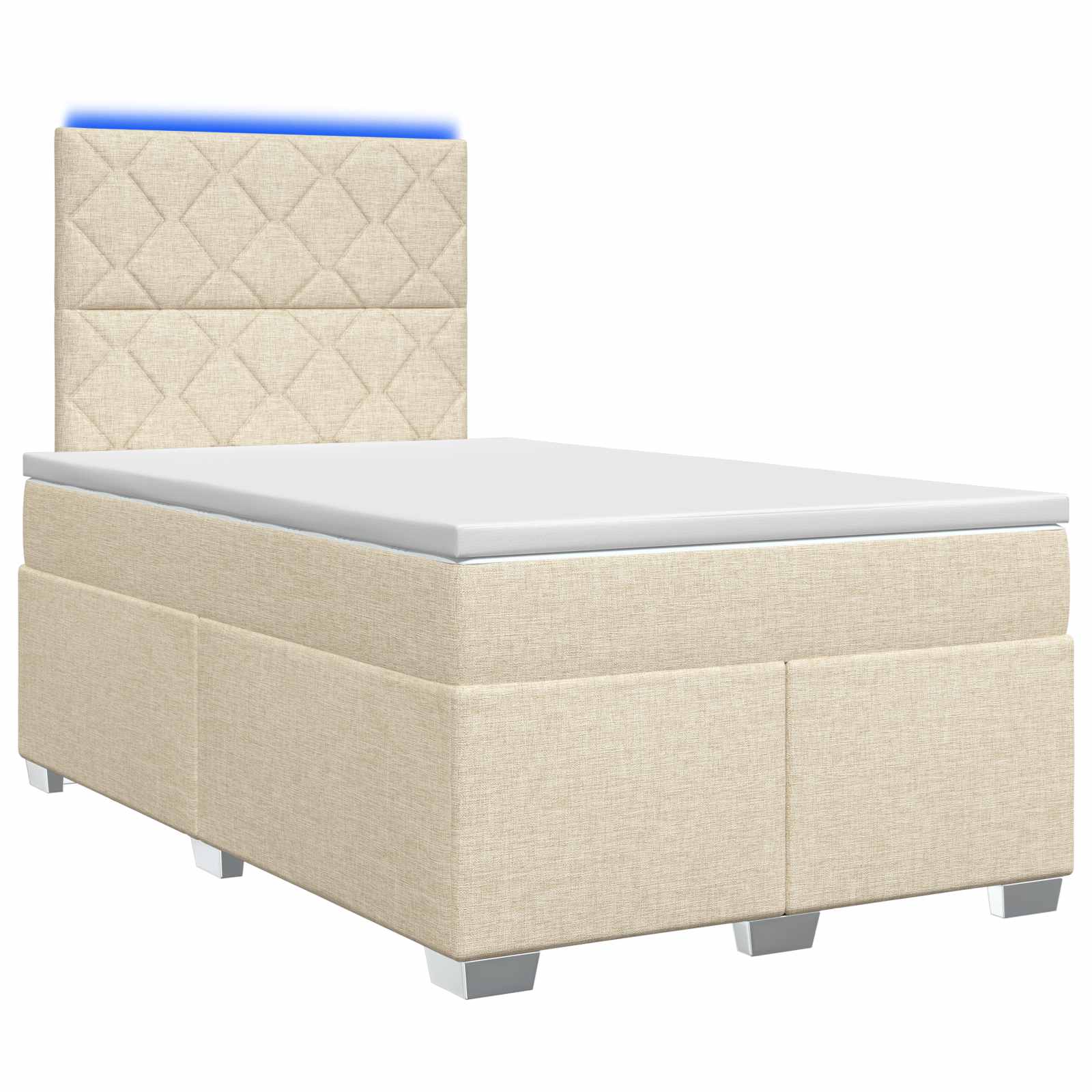 3454836_1.jpg vidaXL Posteľ boxspring s matracom Krémová 120 x 190 cm Látka – Obrázok 1