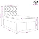 vidaXL Posteľ boxspring s matracom Krémová 120 x 190 cm Látka – Obrázok 11