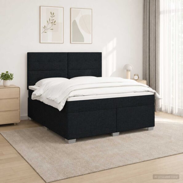 vidaXL Posteľ boxspring s matracom Čierna 140 x 200 cm Látka – Obrázok 12