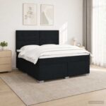 vidaXL Posteľ boxspring s matracom Čierna 140 x 200 cm Látka
