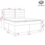 vidaXL Posteľ boxspring s matracom Čierna 140 x 200 cm Látka – Obrázok 11