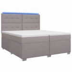 vidaXL Posteľ boxspring s matracom Sivohnedá 200 x 200 cm Látka