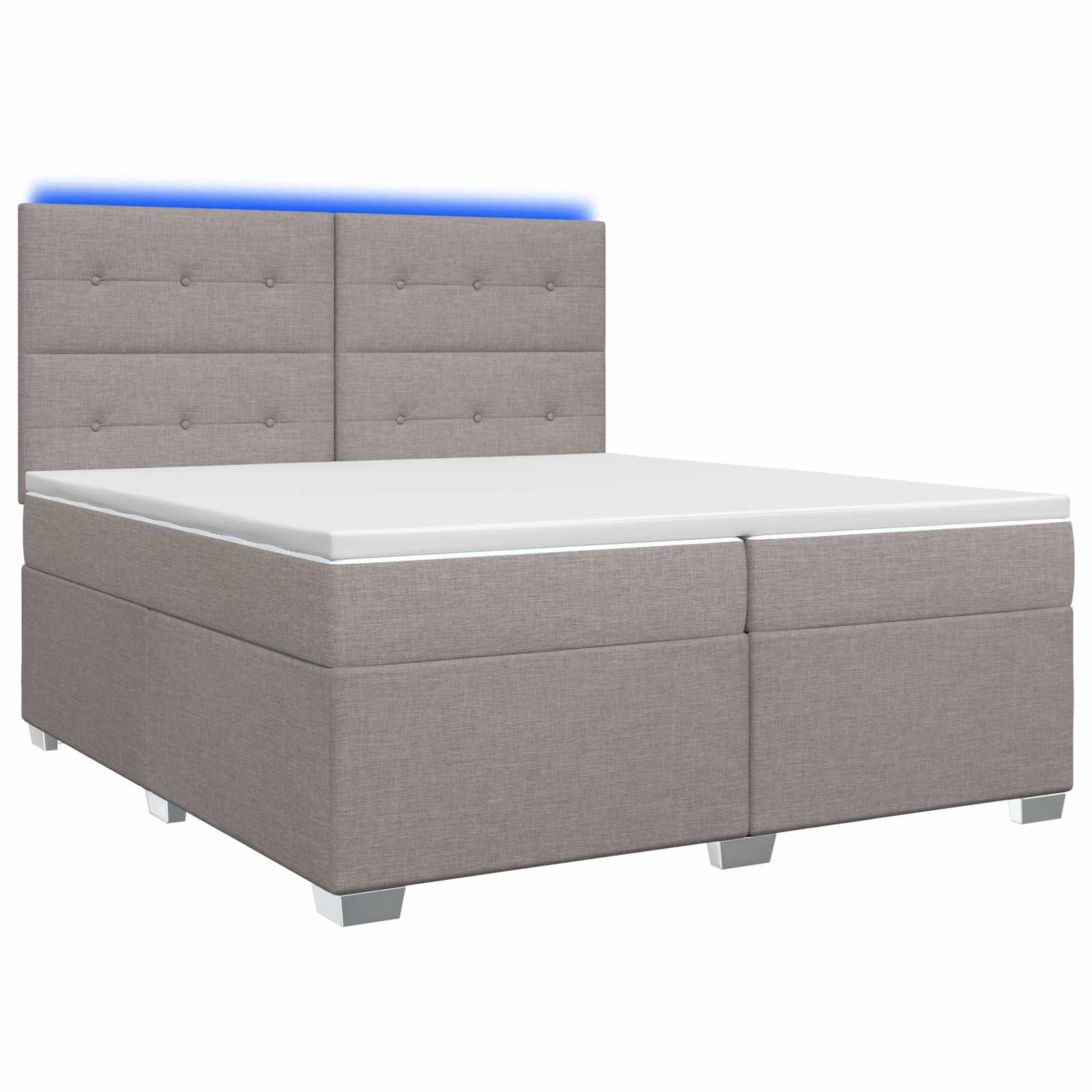 3454954_1.jpg vidaXL Posteľ boxspring s matracom Sivohnedá 200 x 200 cm Látka – Obrázok 1