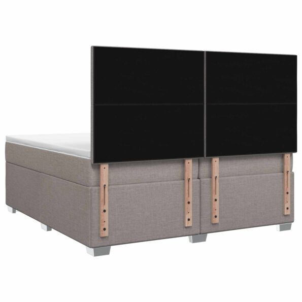 vidaXL Posteľ boxspring s matracom Sivohnedá 200 x 200 cm Látka – Obrázok 7