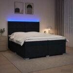 vidaXL Posteľ boxspring s matracom Čierna 200 x 200 cm Látka – Obrázok 4