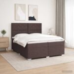 vidaXL Posteľ boxspring s matracom Tmavohnedá 200 x 200 cm Látka – Obrázok 12