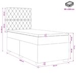 vidaXL Posteľ boxspring s matracom Tmavosivá 80 x 200 cm Zamat – Obrázok 11