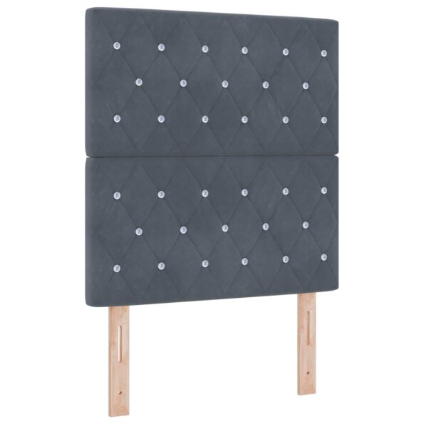 vidaXL Posteľ boxspring s matracom Tmavosivá 80 x 200 cm Zamat – Obrázok 3